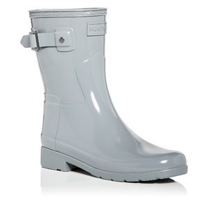 NIB Hunter refined short wellies rain boots grey